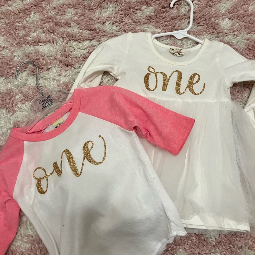 ONE baby girl shirt and dress